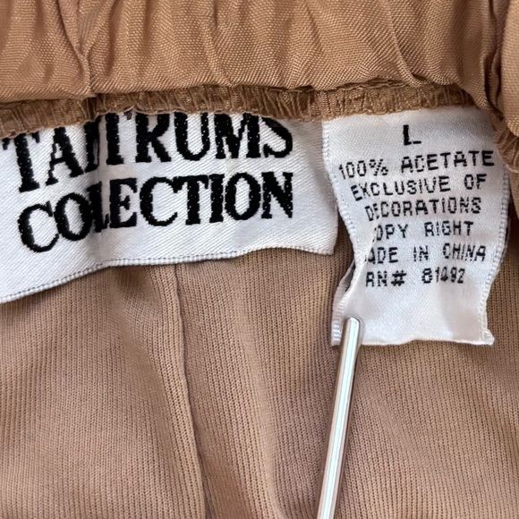 Vintage Crinkle Satin Maxi‎ Skirt Tan Size L - Picture 5 of 8